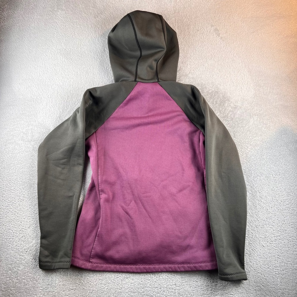 Melanzana Full Zip Grid Fleece Hoodie Purple Olive Womens S READ - Picture 2 of 12